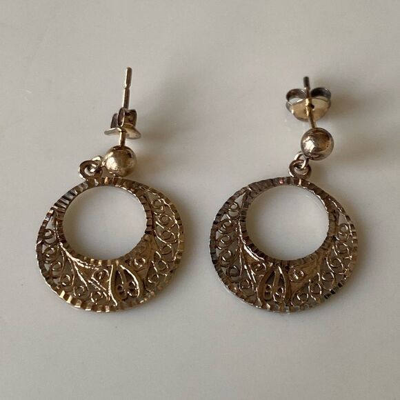 Gold vermeil SS earrings - Picture 1 of 3